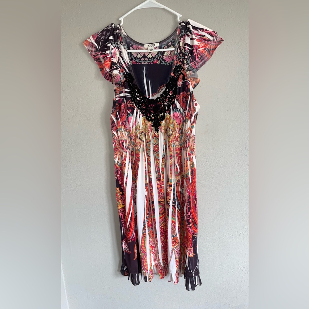 floral paisley pleated dress size S small